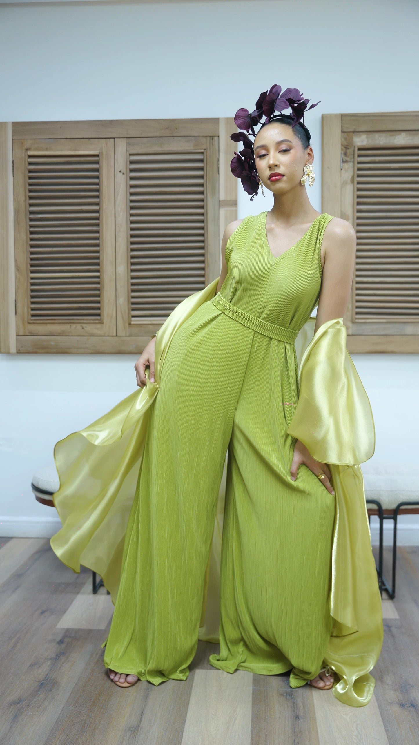 Saeeda Set - Premium : Olive Green