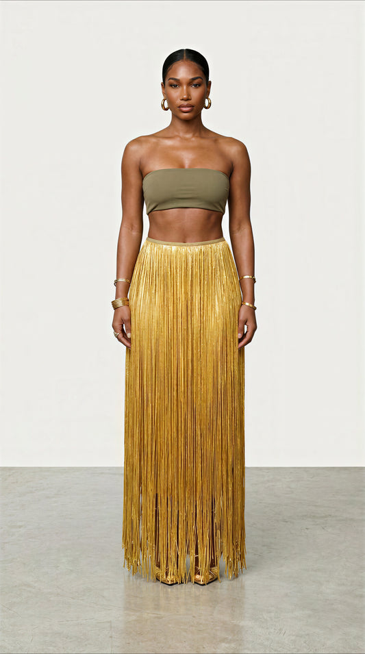 Wura Fringe Maxi Skirt